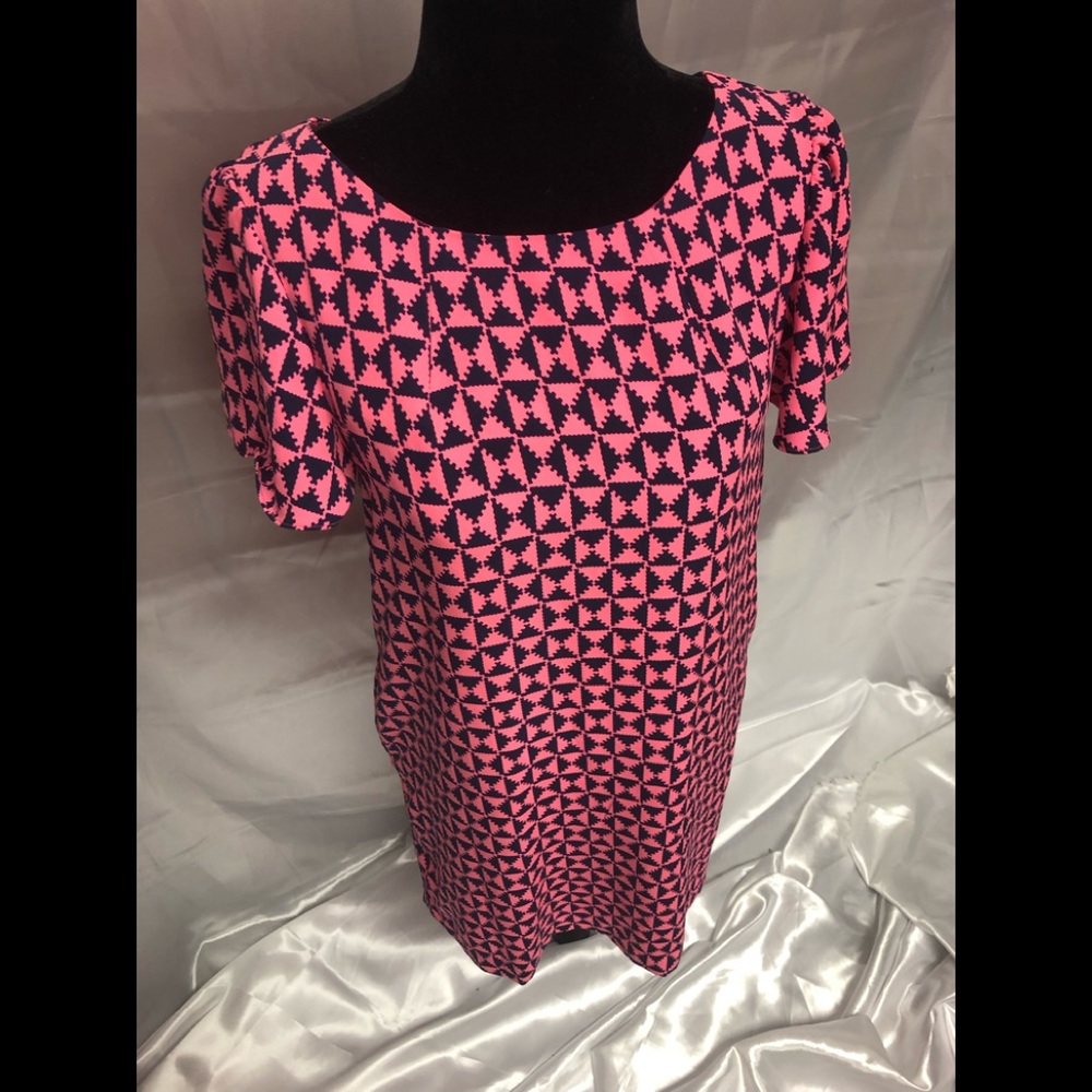 Pink summer dress with placket size small - Picture 4 of 6